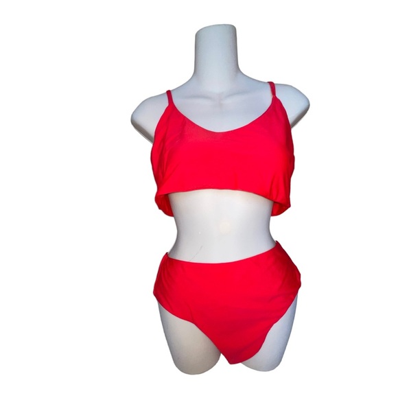 Blooming Jelly WOMAN’S Red Two Piece Swimsuit XL NWOT - Picture 2 of 7